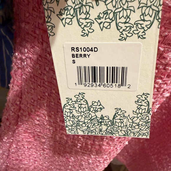 Hyacinth House Pink Tweed Halter Dress with Pearl Trim - Picture 6 of 6